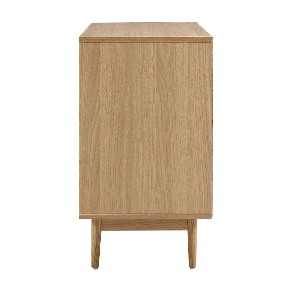 Artiss Rattan Buffet Sideboard 2 Doors - BRIONY Oak - Cosy Abode