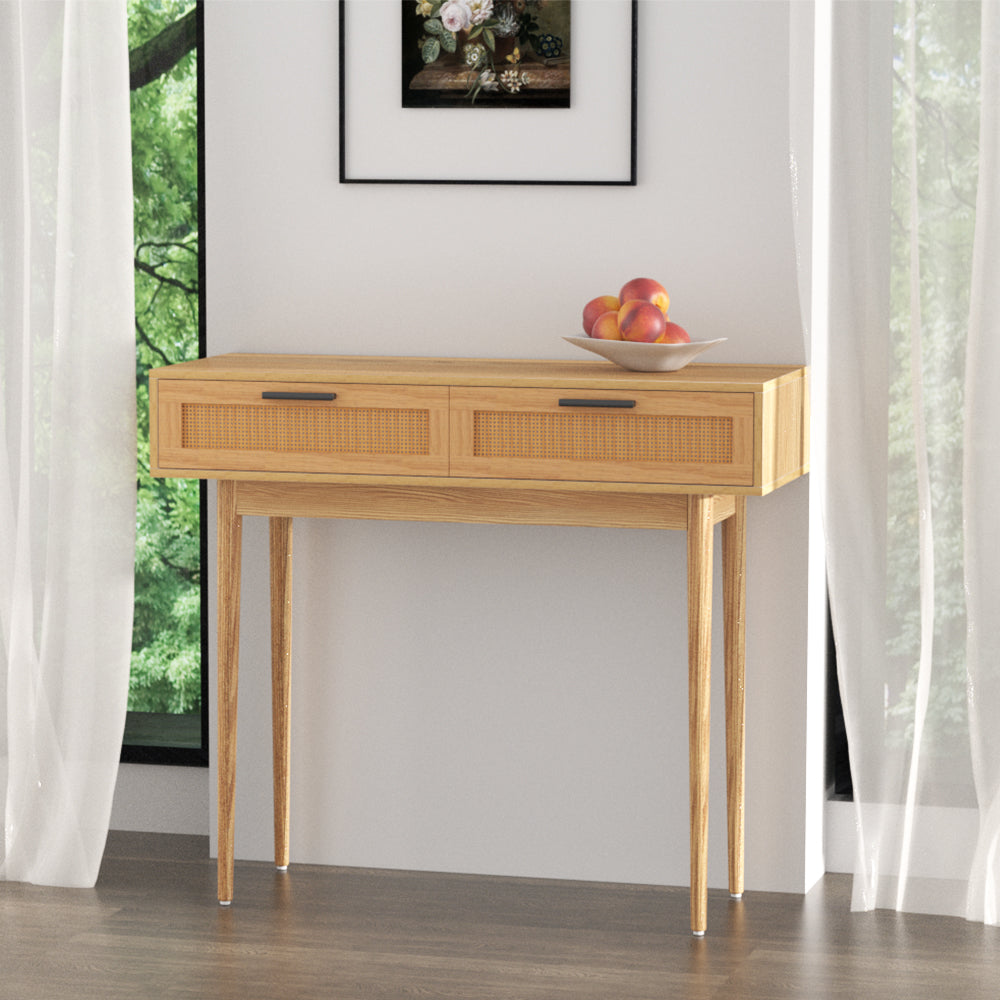 Artiss Console Table 2 Rattan Drawers - Cosy Abode