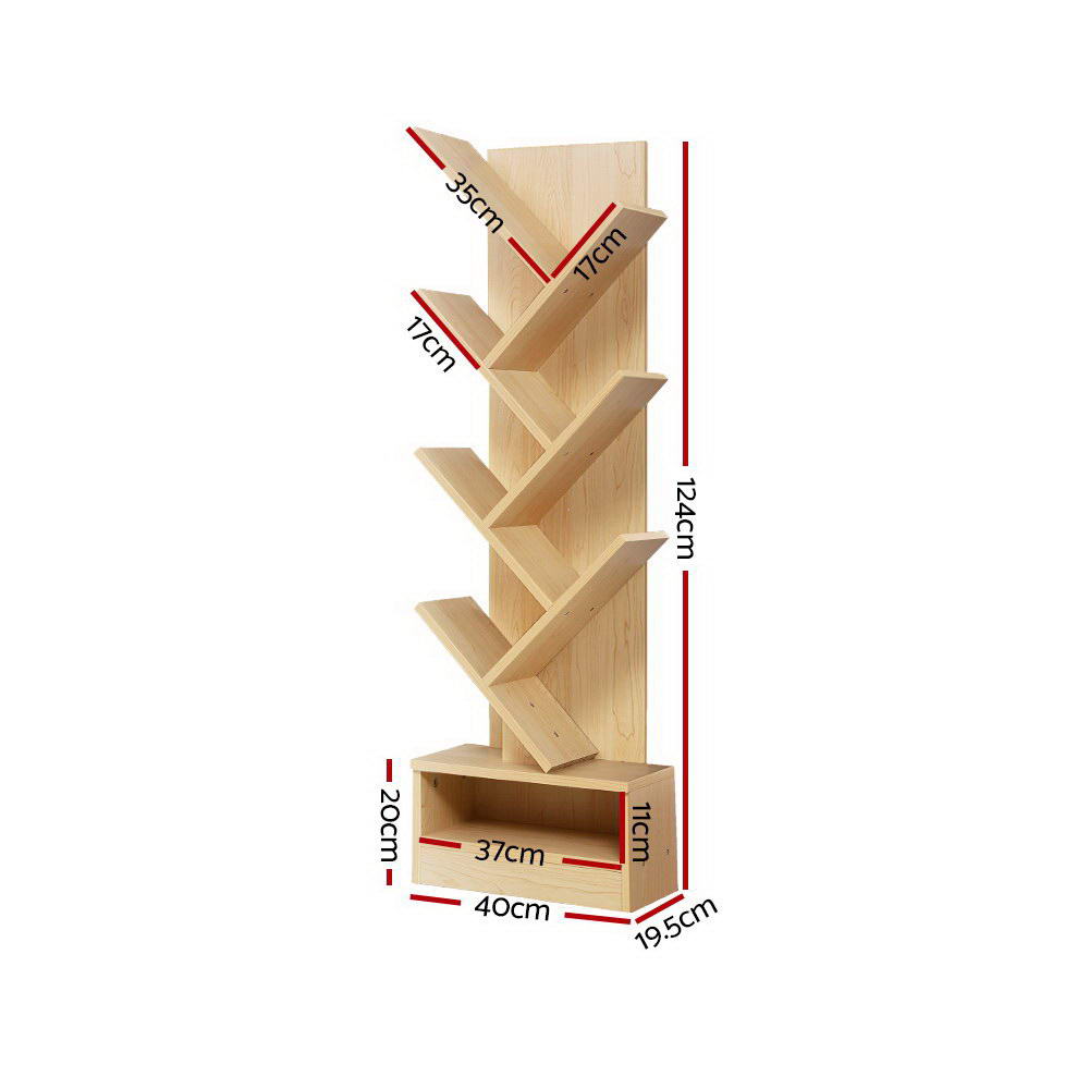 Artiss Tree Bookshelf 7 Tiers - ECHO Oak - Cosy Abode