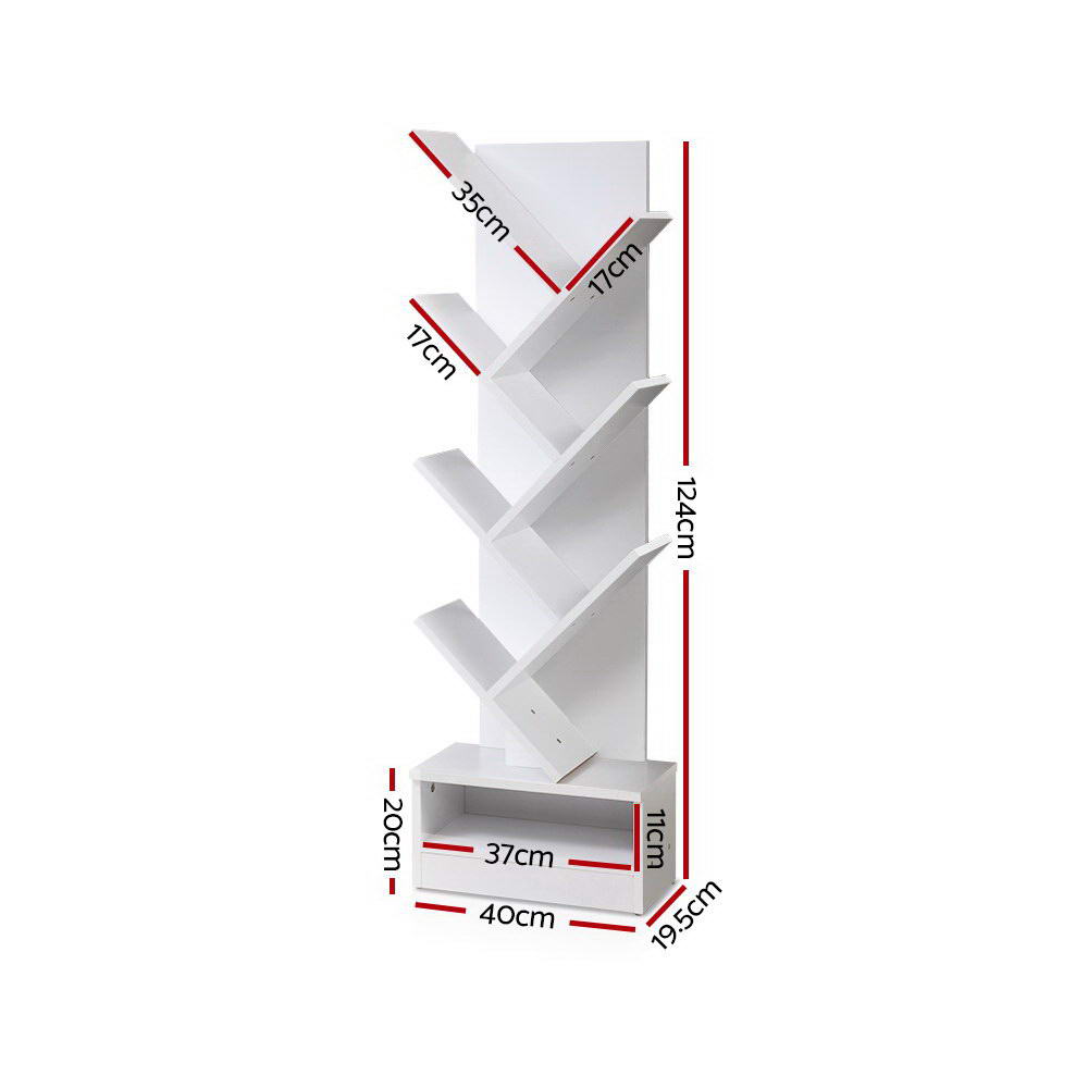 Artiss Tree Bookshelf 7 Tiers - ECHO White - Cosy Abode