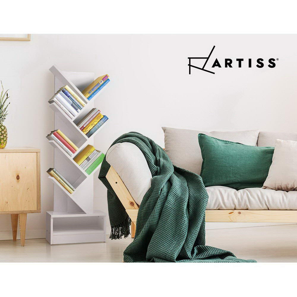 Artiss Tree Bookshelf 7 Tiers - ECHO White - Cosy Abode