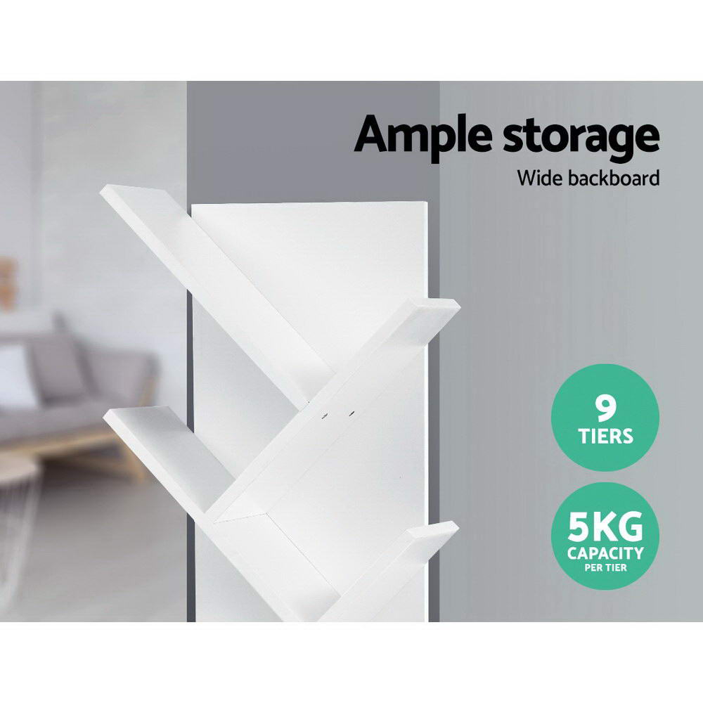 Artiss Tree Bookshelf 9 Tiers - ECHO White - Cosy Abode