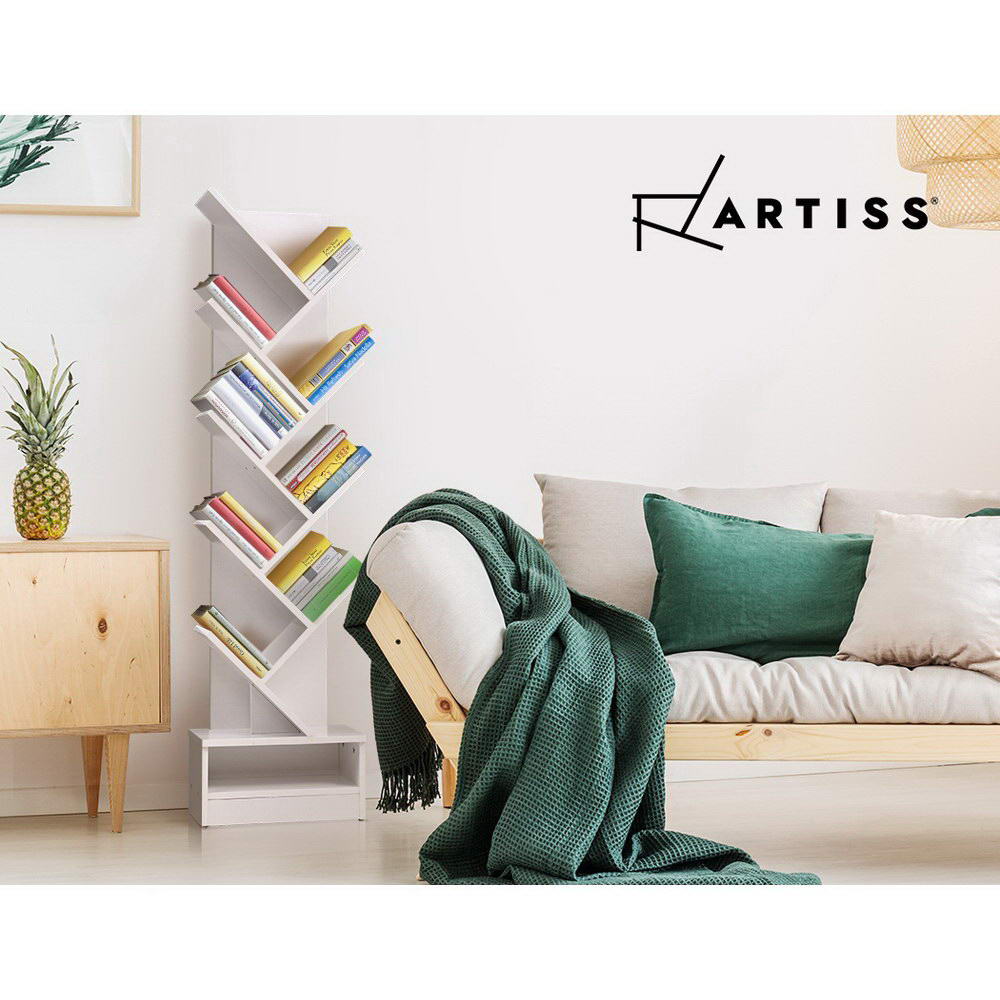 Artiss Tree Bookshelf 9 Tiers - ECHO White - Cosy Abode