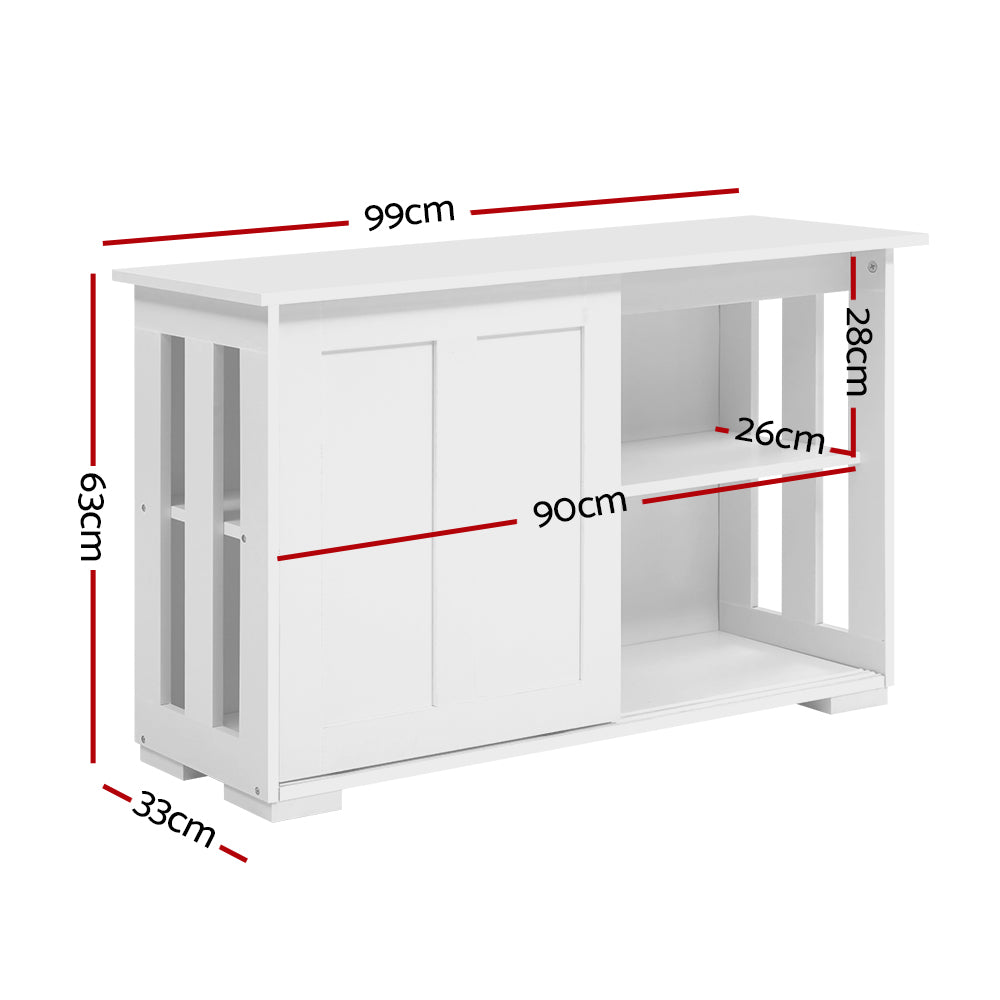 Artiss Buffet Sideboard Sliding Doors - SERA White - Cosy Abode