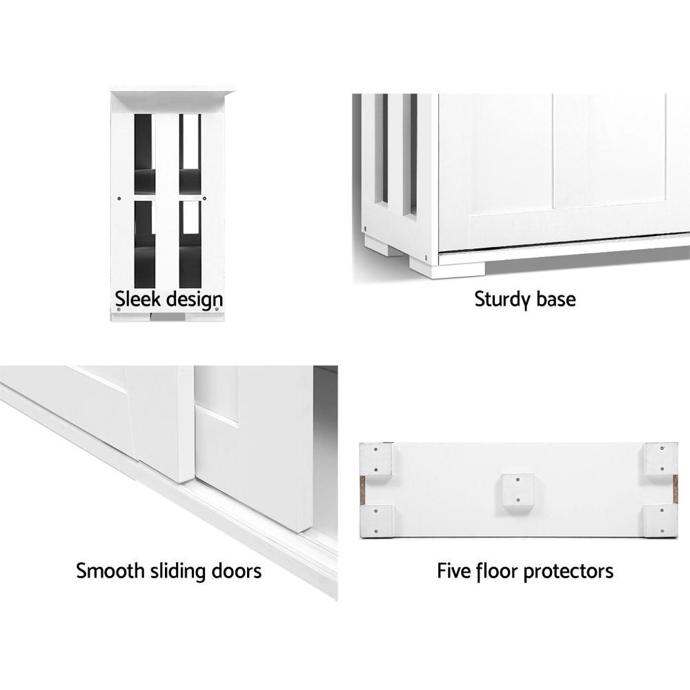 Artiss Buffet Sideboard Sliding Doors - SERA White - Cosy Abode