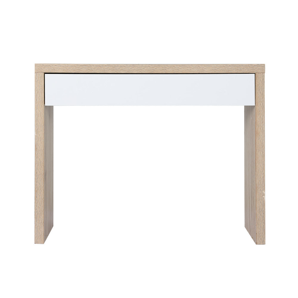 Artiss Console Table Storage Drawer Jory White Pine - Cosy Abode