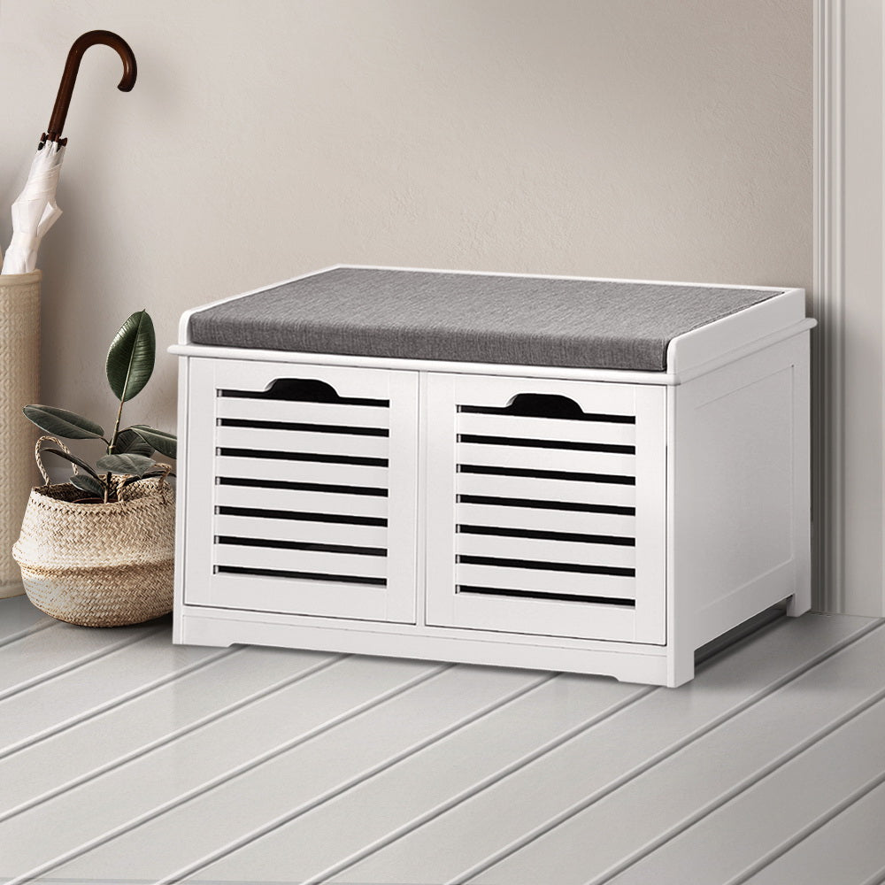 Artiss Shoe Cabinet Bench Storage Rack White Caye - Cosy Abode