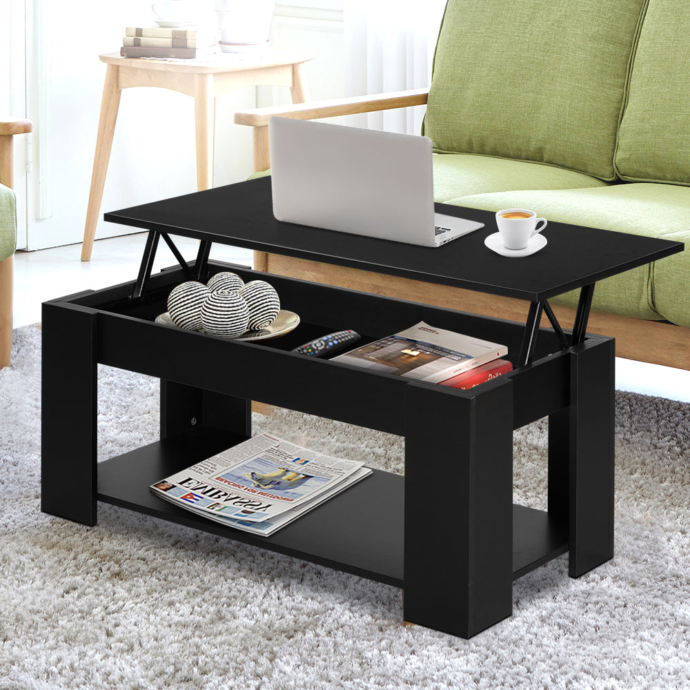 Artiss Coffee Table Lift-top Coffee Table Black - Cosy Abode