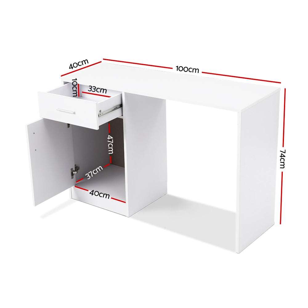 Artiss Computer Desk Drawer Cabinet White 100CM - Cosy Abode