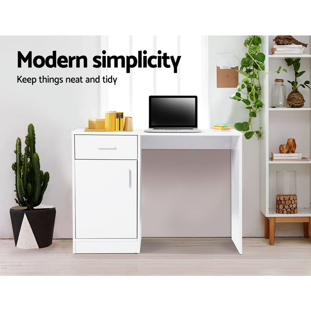 Artiss Computer Desk Drawer Cabinet White 100CM - Cosy Abode