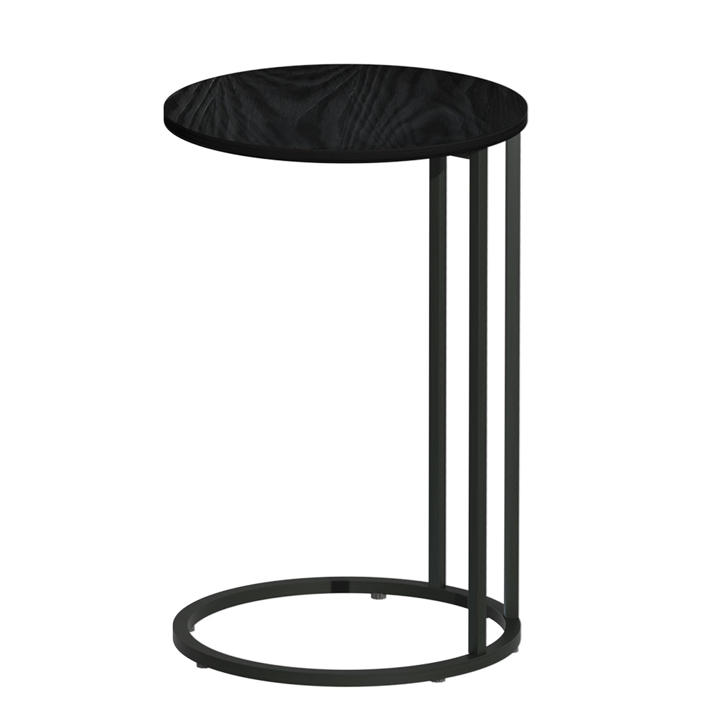 Artiss Coffee Table Side Table Round Black Martha - Cosy Abode