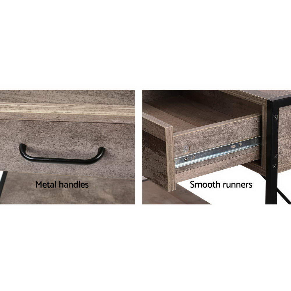 Artiss Console Table 2 Drawers Walnut Marconi - Cosy Abode