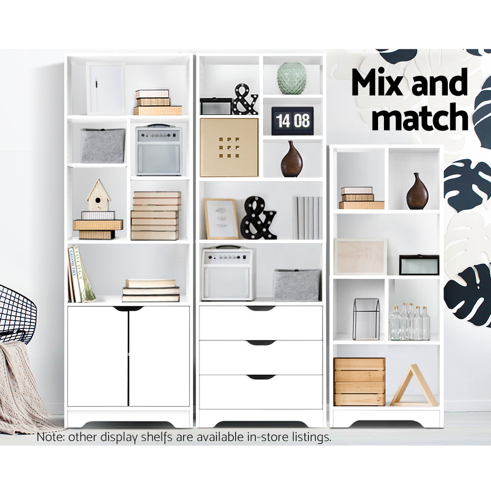 Artiss Bookshelf with Drawers - NANA White - Cosy Abode