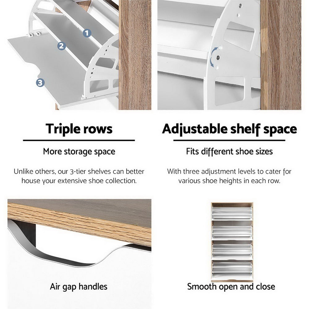 Artiss Shoe Rack Cabinet 60 Pairs 4-tier White Elen - Cosy Abode