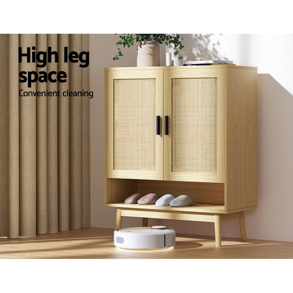 Artiss Shoe Rack Cabinet Rattan 5-tier 20 Pairs Dani - Cosy Abode