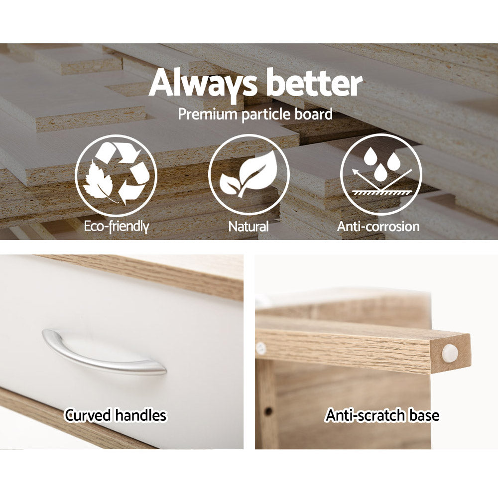 Artiss TV Cabinet Entertainment Unit 180cm Oak White Gary - Cosy Abode