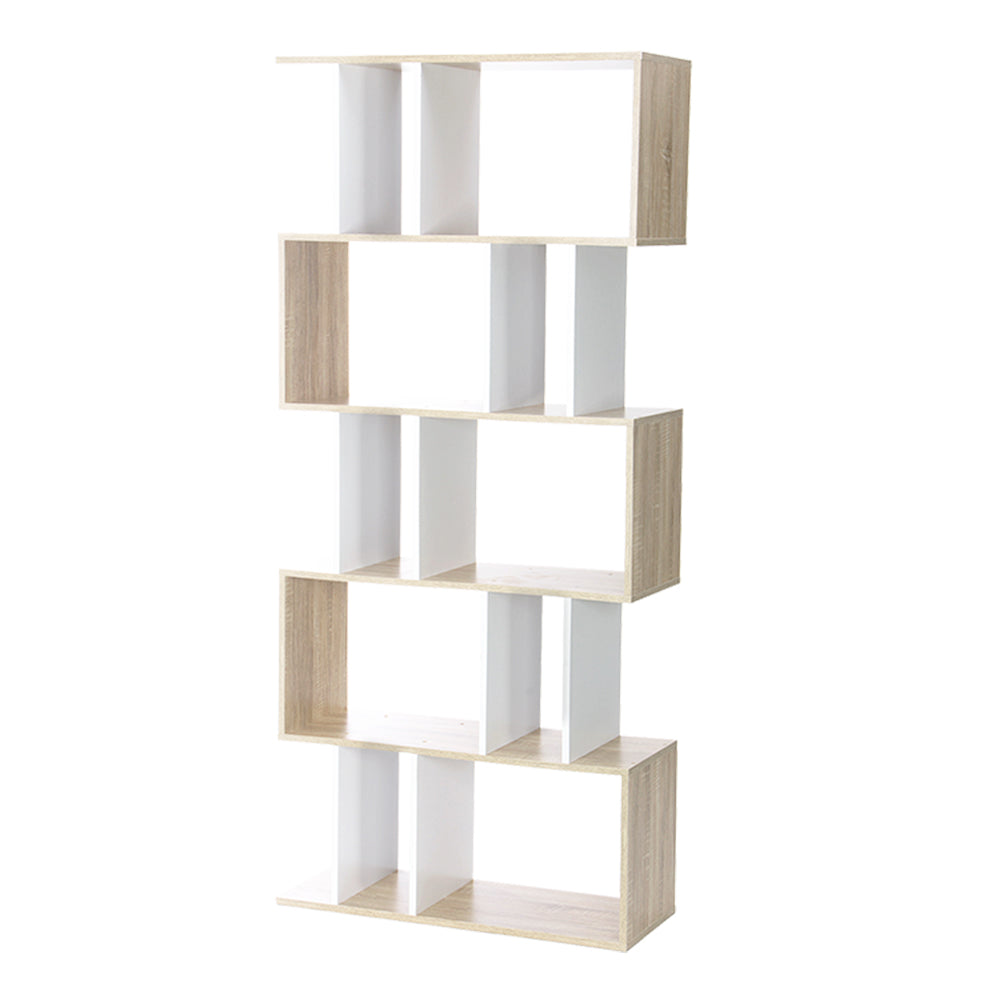 Artiss Bookshelf 5 Tiers - RITA White and Oak - Cosy Abode