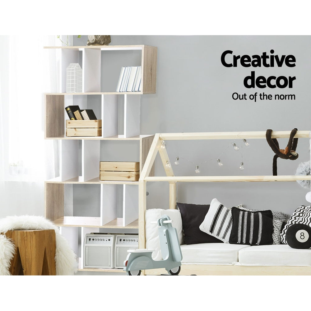 Artiss Bookshelf 5 Tiers - RITA White and Oak - Cosy Abode