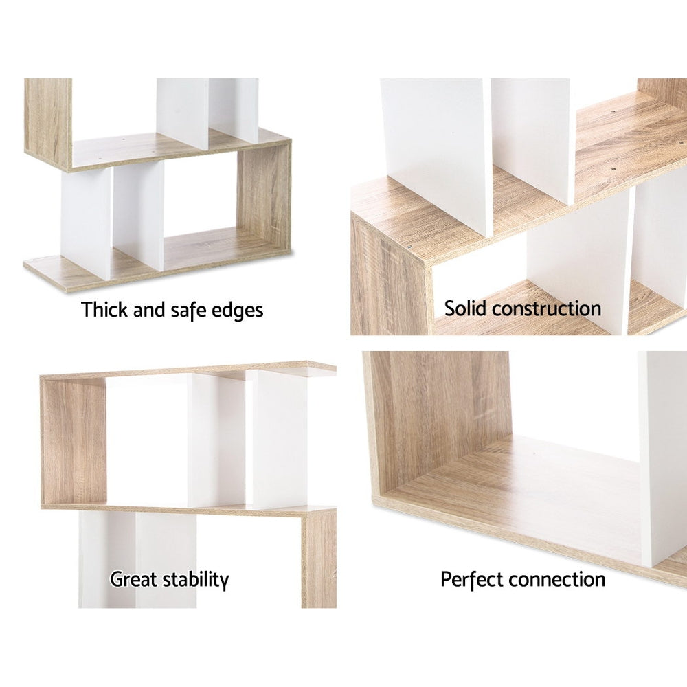 Artiss Bookshelf 5 Tiers - RITA White and Oak - Cosy Abode