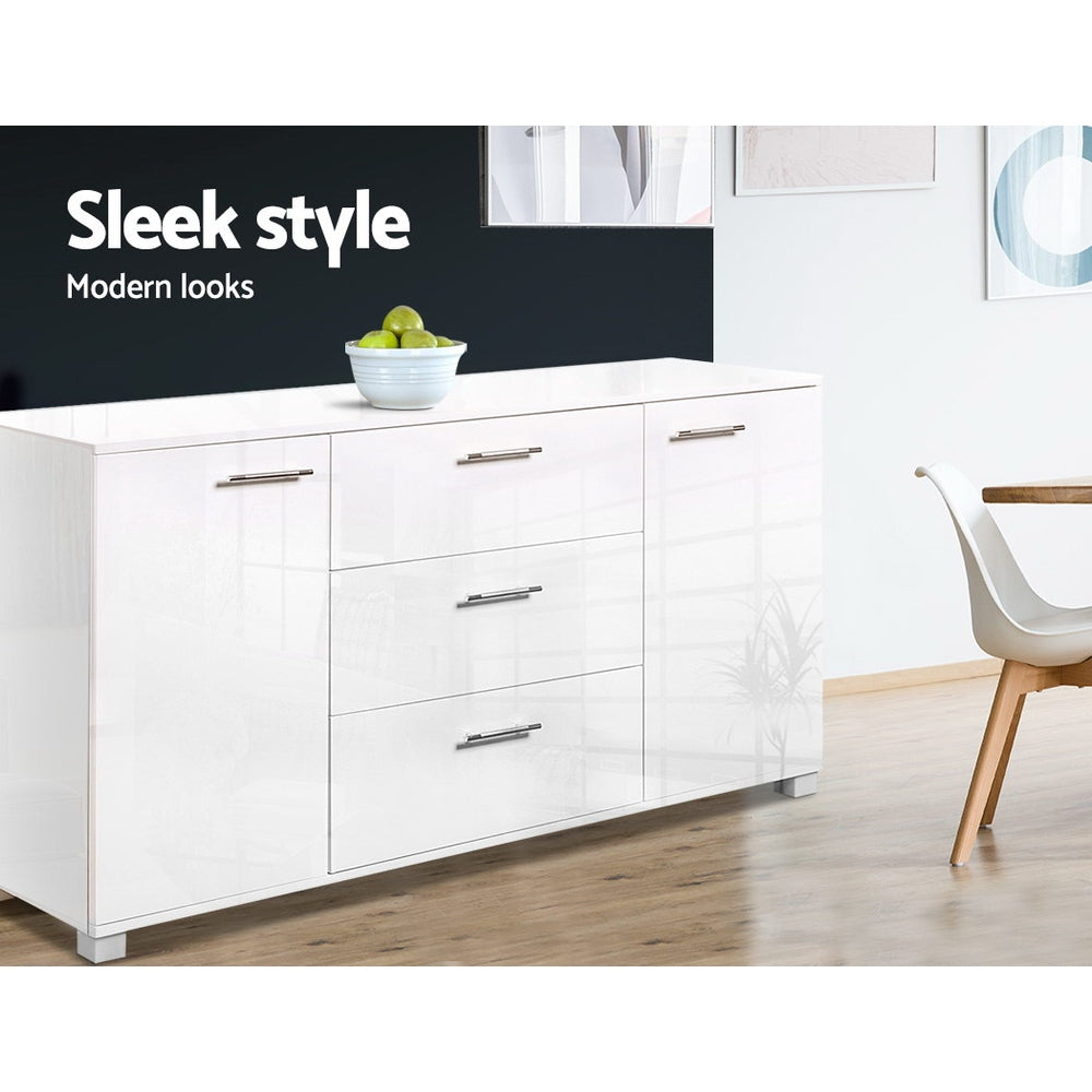 Artiss Buffet Sideboard High Gloss - White - Cosy Abode