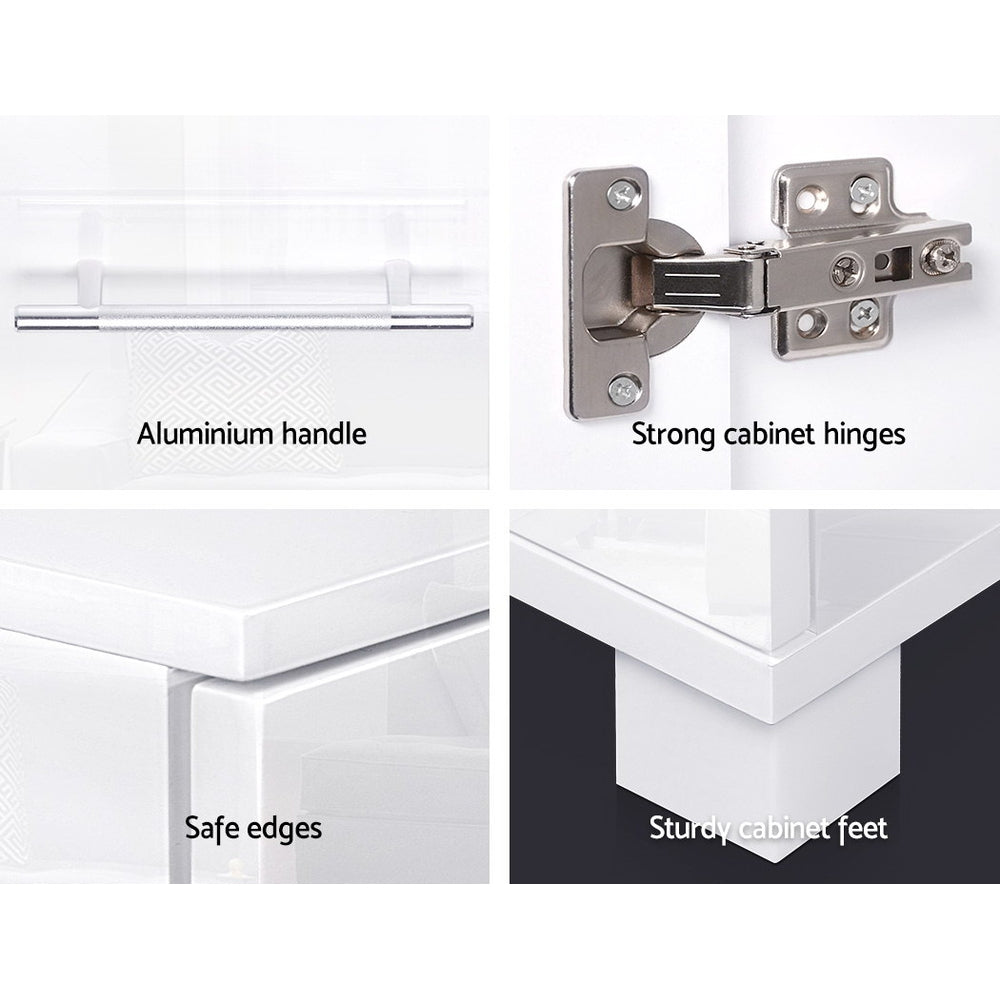 Artiss Buffet Sideboard High Gloss - White - Cosy Abode