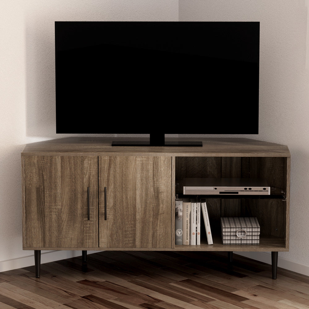 Artiss Corner Entertainment Unit Stand TV Cabinet Open Storage Shelf 120CM - Cosy Abode