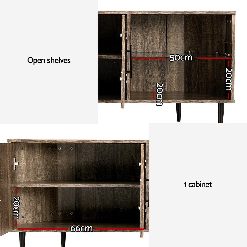 Artiss Corner Entertainment Unit Stand TV Cabinet Open Storage Shelf 120CM - Cosy Abode