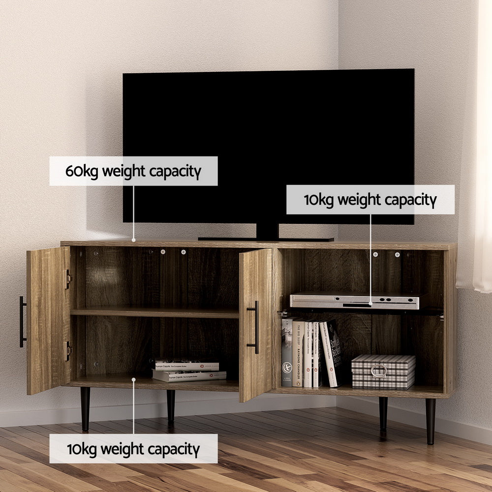 Artiss Corner Entertainment Unit Stand TV Cabinet Open Storage Shelf 120CM - Cosy Abode