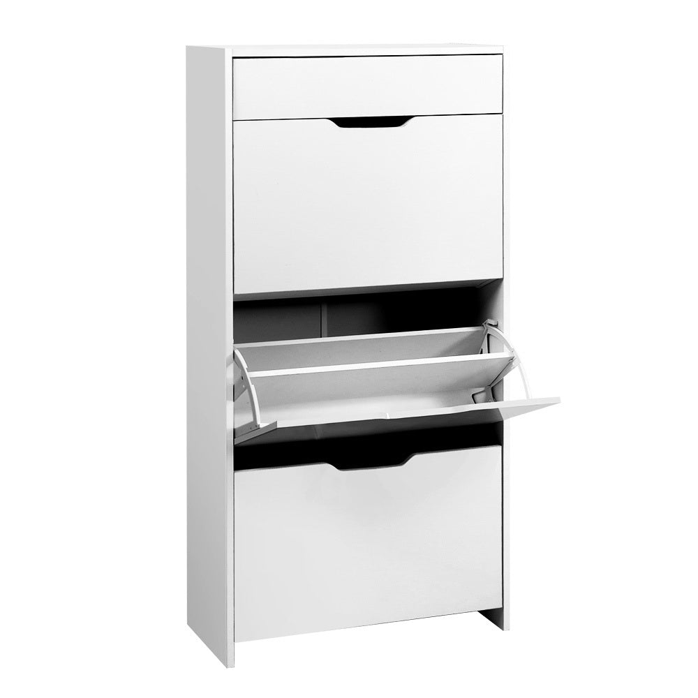 Artiss Shoe Rack Cabinet 24 Pairs White Luna - Cosy Abode
