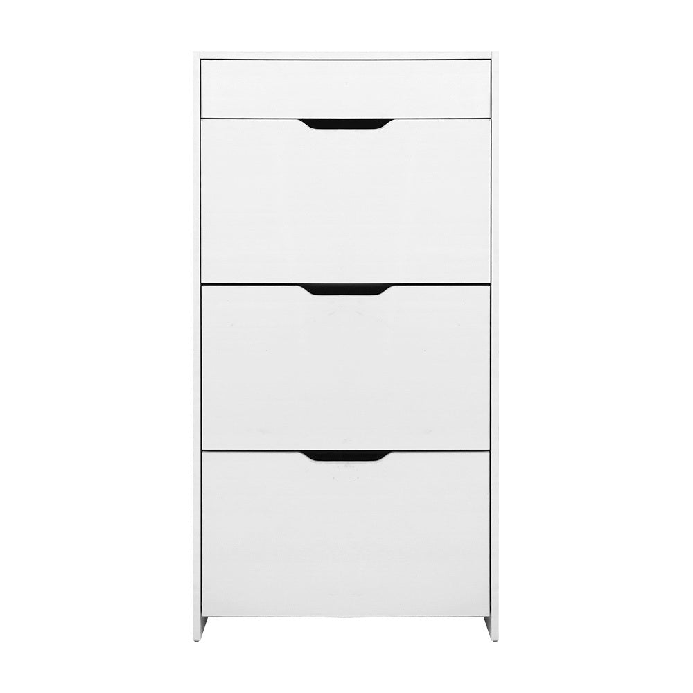 Artiss Shoe Rack Cabinet 24 Pairs White Luna - Cosy Abode