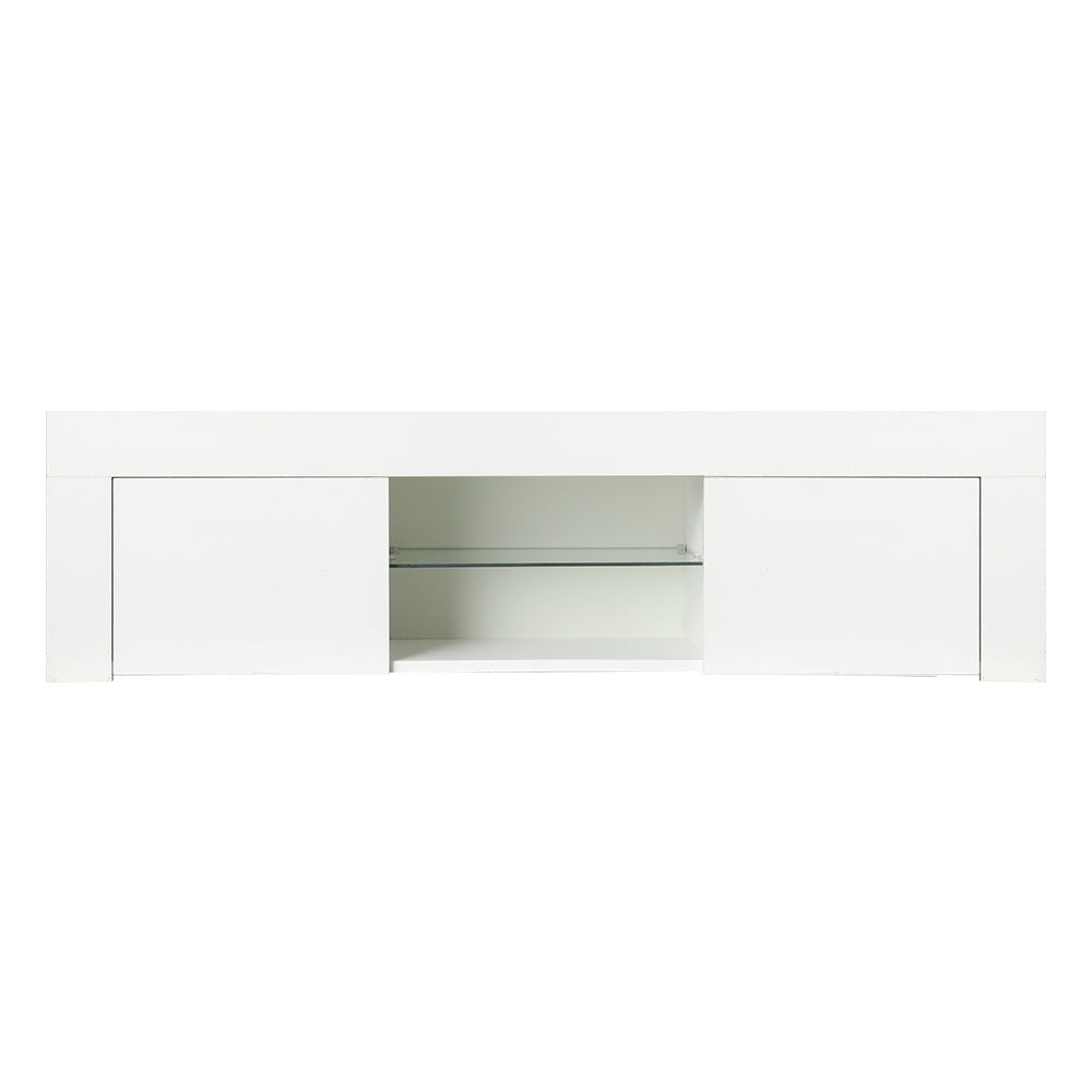 Artiss Entertainment Unit TV Cabinet LED 130cm White Angus - Cosy Abode