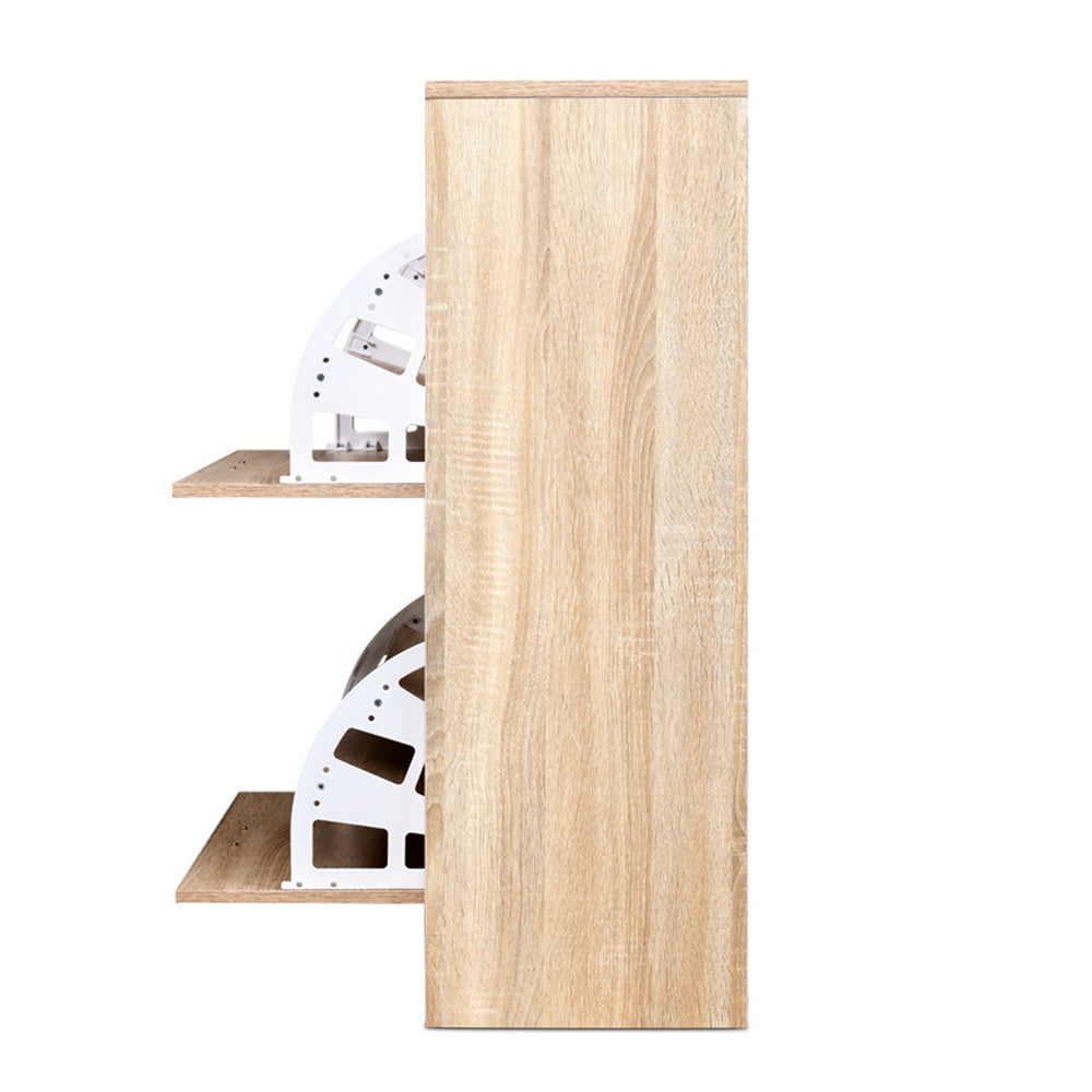 Artiss Shoe Rack Cabinet 24 Pairs 3-tier Wood Nina - Cosy Abode