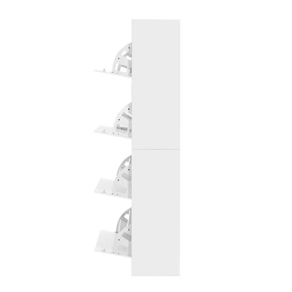 Artiss Shoe Rack Shoes Storage Cabinet 60 Pairs 4 Doors - White - Cosy Abode