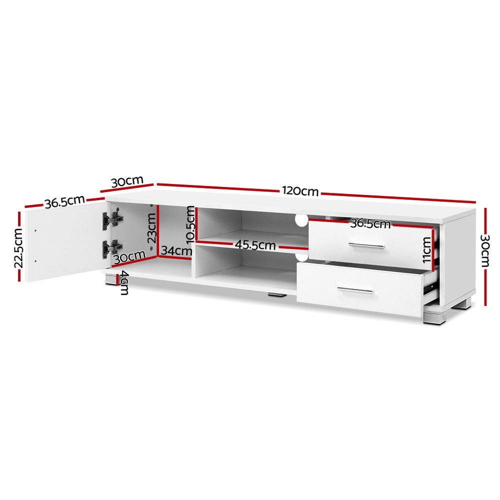 Artiss Entertainment Unit TV Cabinet 120cm White Dylan - Cosy Abode