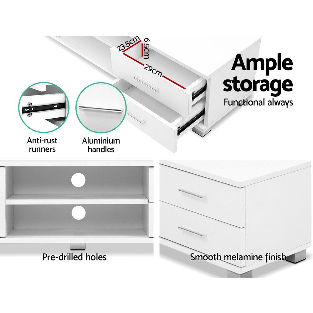 Artiss Entertainment Unit TV Cabinet 120cm White Dylan - Cosy Abode