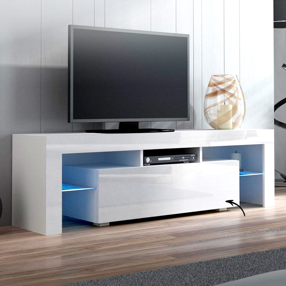 Artiss Entertainment Unit TV Cabinet LED 130cm White Elo - Cosy Abode