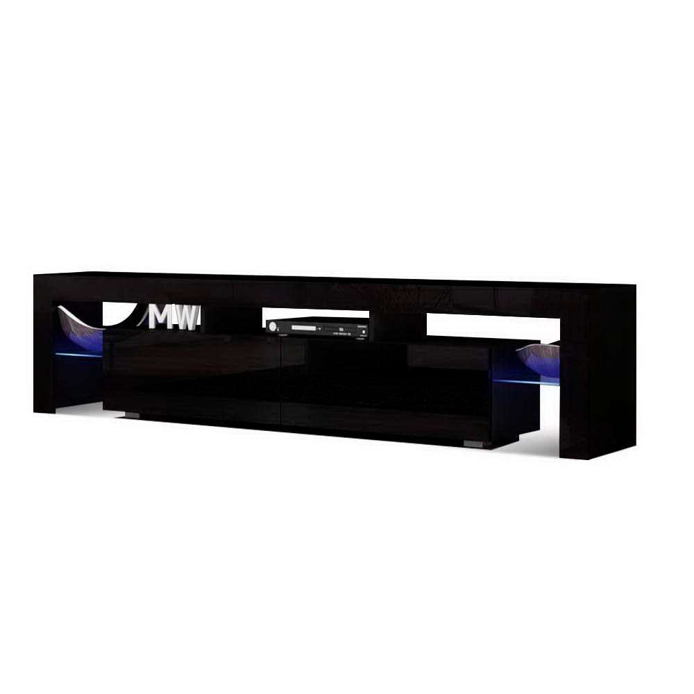 Artiss Entertainment Unit TV Cabinet LED 189cm Black Elo - Cosy Abode