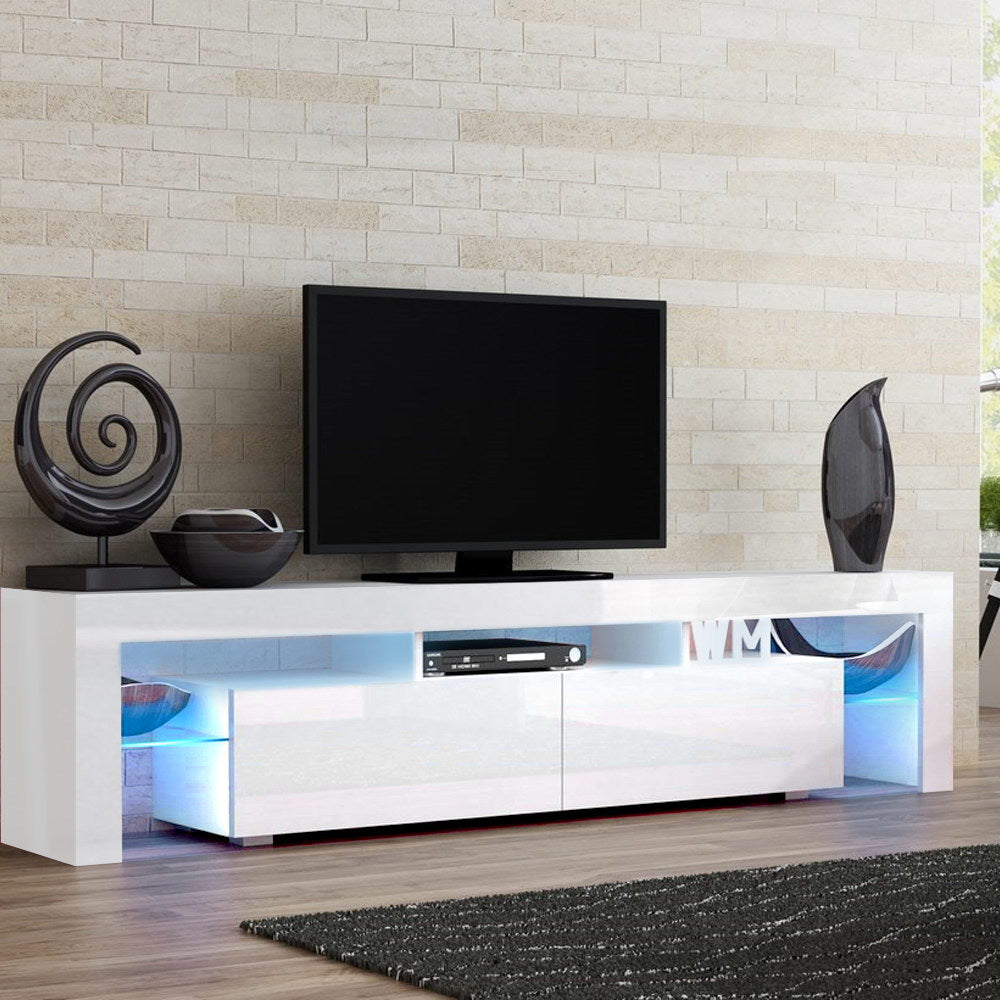 Artiss Entertainment Unit TV Cabinet LED 189cm White Elo - Cosy Abode