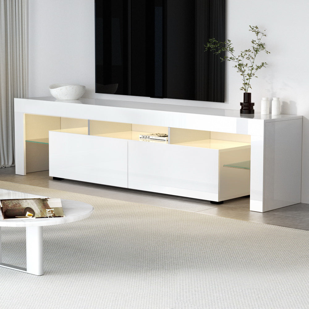 Artiss Entertainment Unit TV Cabinet LED 189cm White Elo - Cosy Abode