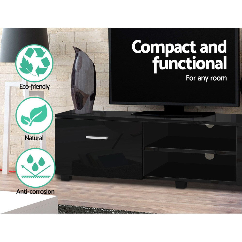 Artiss Entertainment Unit TV Cabinet 140cm Black Jim - Cosy Abode