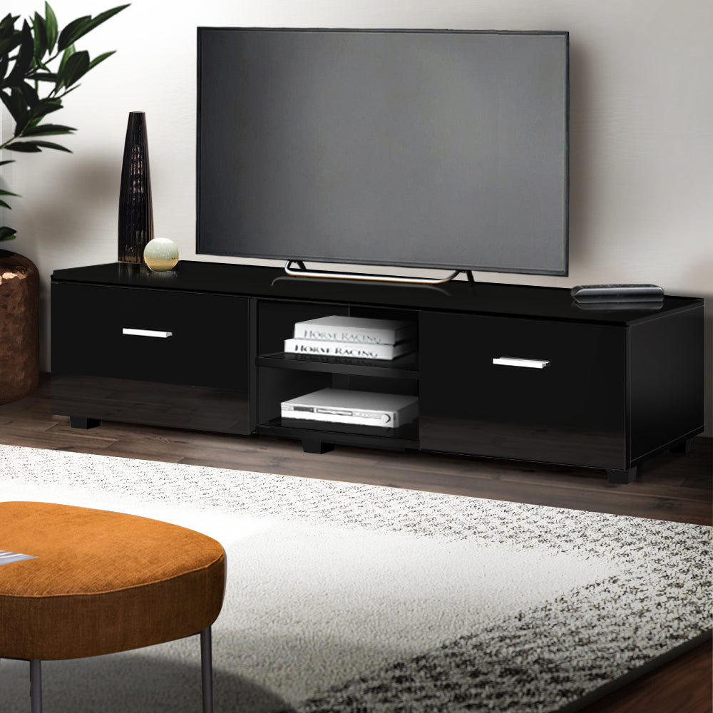 Artiss Entertainment Unit TV Cabinet 140cm Black Jim - Cosy Abode