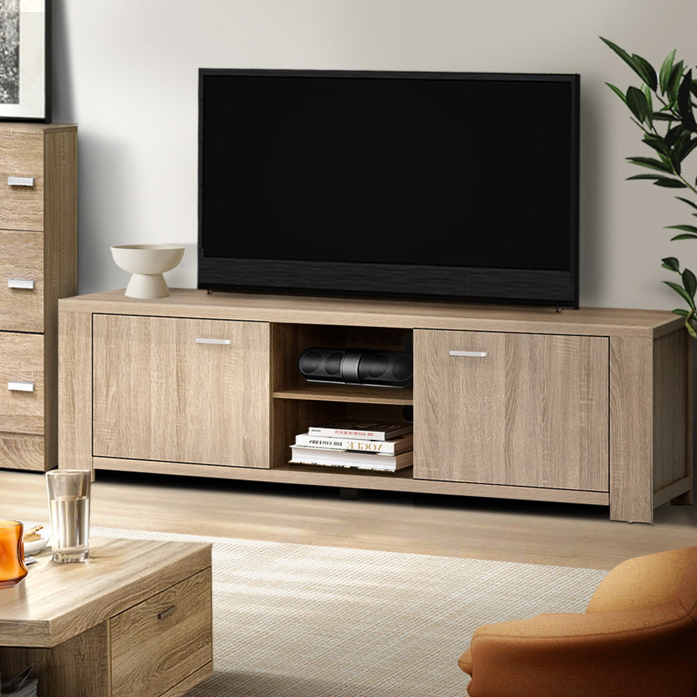Artiss TV Cabinet Entertainment Unit 160cm Oak Maxi - Cosy Abode