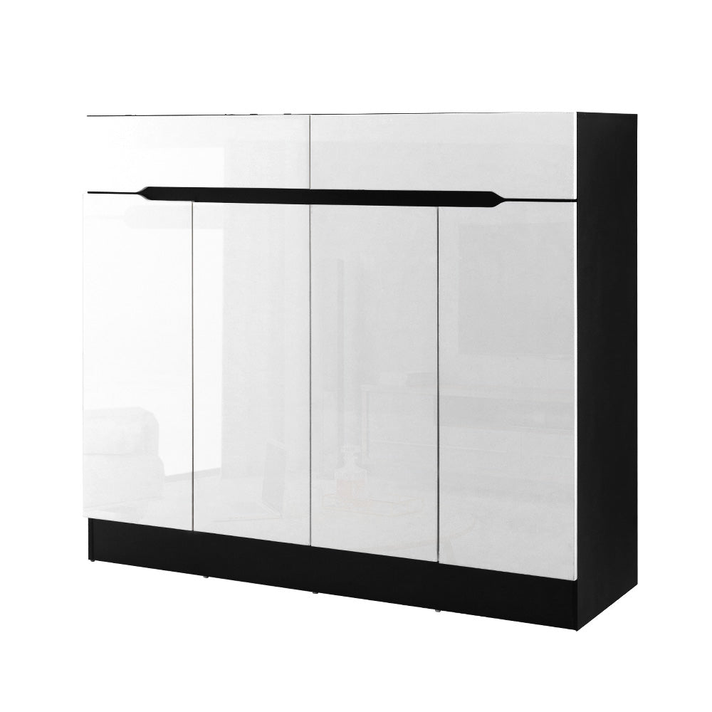 Artiss Shoe Rack Cabinet Storage 120cm w/ Drawer - White Lydia - Cosy Abode