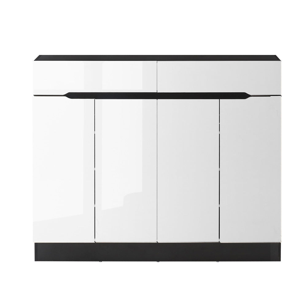 Artiss Shoe Rack Cabinet Storage 120cm w/ Drawer - White Lydia - Cosy Abode