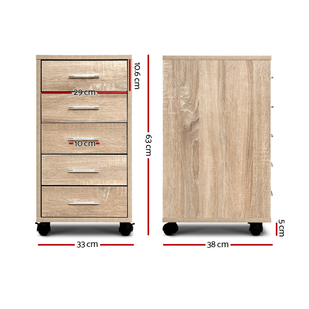 Artiss Filing Cabinet 5 Drawer Office Storage Organiser - Cosy Abode