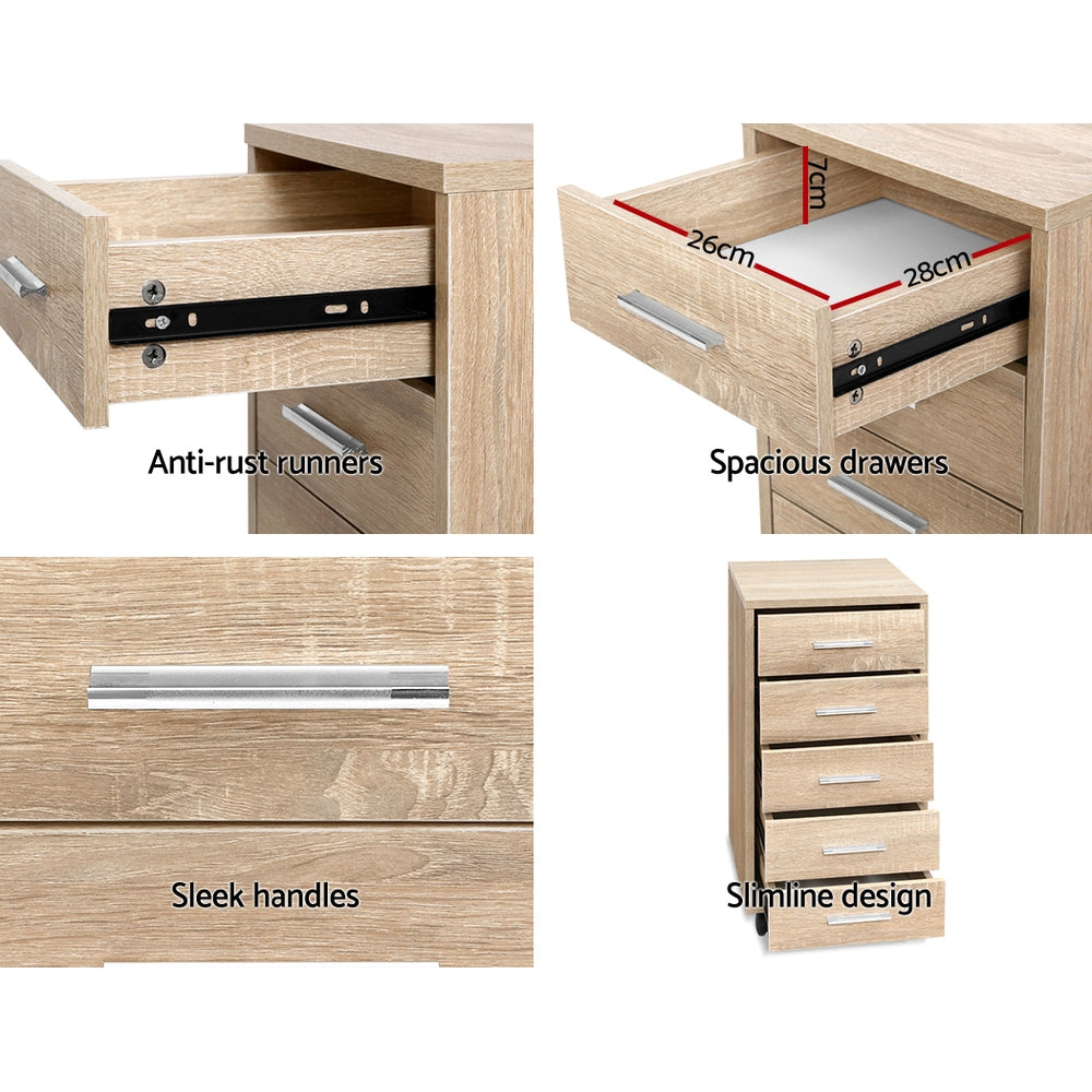 Artiss Filing Cabinet 5 Drawer Office Storage Organiser - Cosy Abode