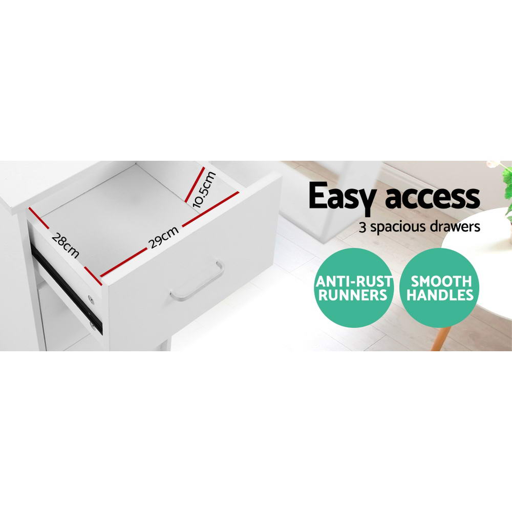 Artiss Computer Desk Drawer Shelf Cabinet White 120CM - Cosy Abode