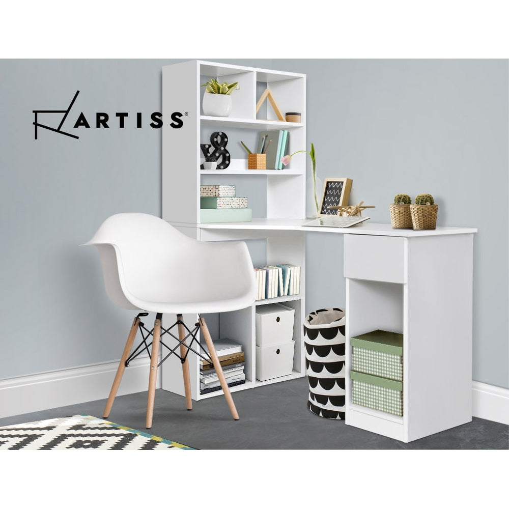 Artiss Computer Desk Bookshelf Drawer Cabinet White 120CM - Cosy Abode