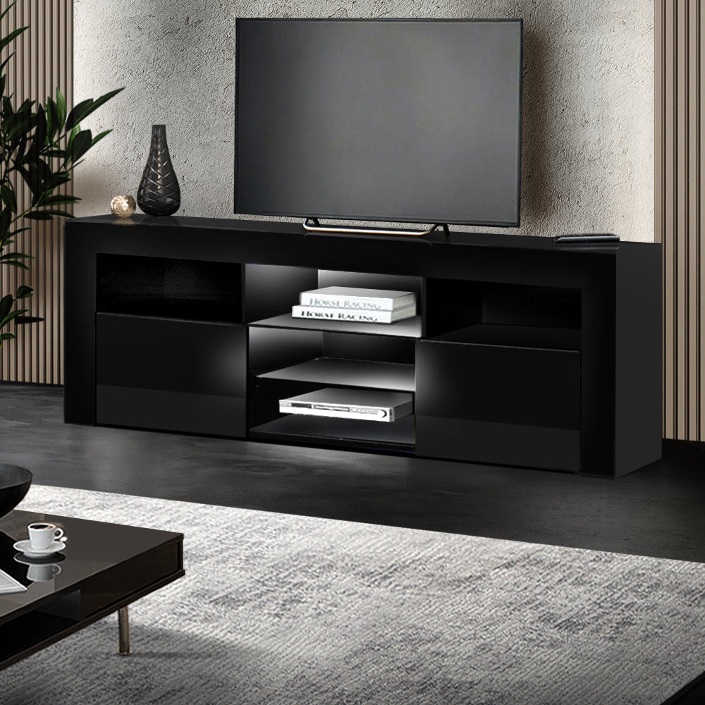 Artiss Entertainment Unit TV Cabinet LED 160cm Black Bobi - Cosy Abode