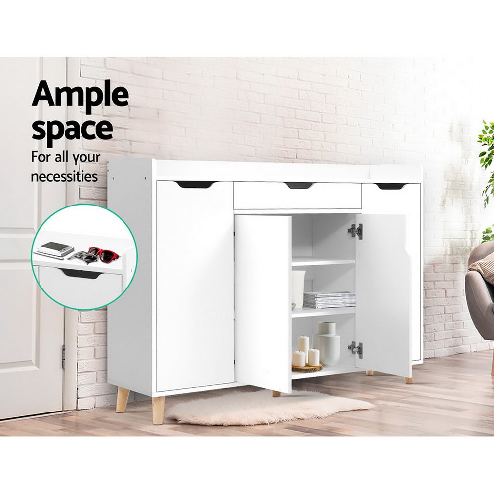 Artiss Shoe Rack Cabinet 26 Pairs Adjustable White Cissy - Cosy Abode